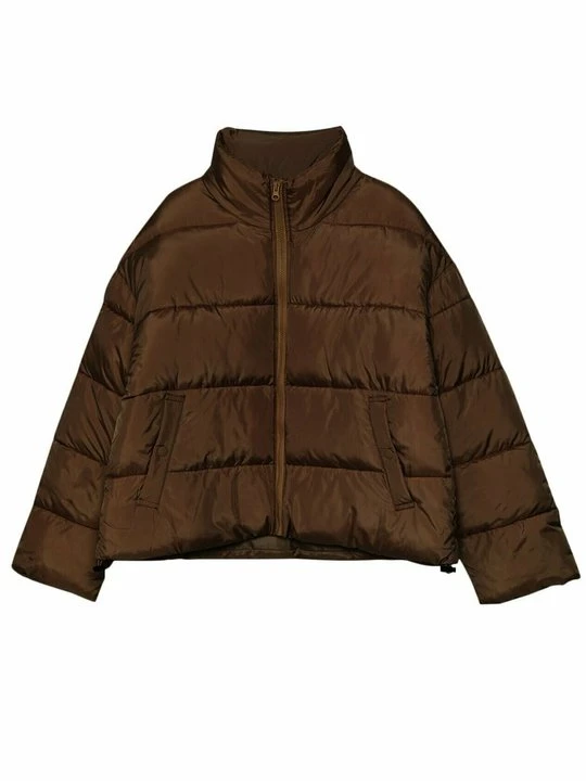 Zdjęcie produktu Kurtka zimowa Stradivarius ciemnobrązowy