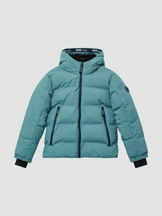 Zdjęcie produktu Kurtka zimowa unisex ze sportowymi detalami s.Oliver turkusowy