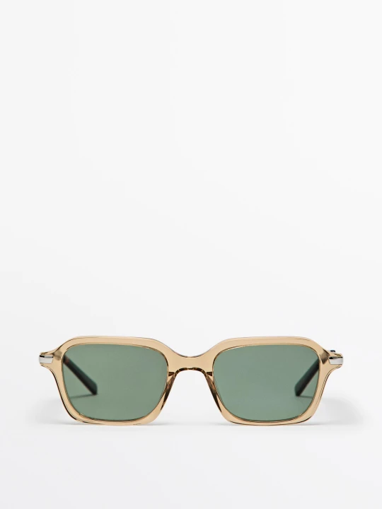 Zdjęcie produktu Kwadratowe Okulary - Musztardowy - Massimo Dutti - Male