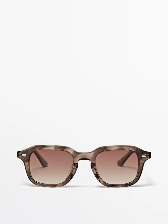 Zdjęcie produktu Kwadratowe Okulary Przeciwsłoneczne - Piaskowy - Massimo Dutti - Male