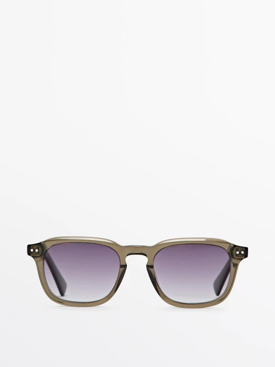 Zdjęcie produktu Kwadratowe Okulary Przeciwsłoneczne - Szarobrązowy - - Massimo Dutti - Male