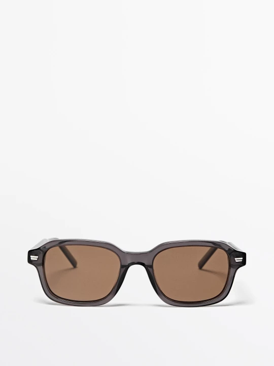 Zdjęcie produktu Kwadratowe Okulary Przeciwsłoneczne - Szary Antracytowy - Massimo Dutti - Male