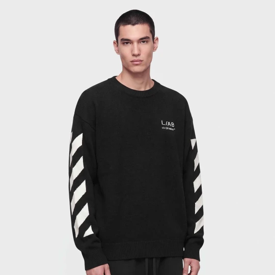 Zdjęcie produktu L / AB Crew Neck Sweater Off White czarny