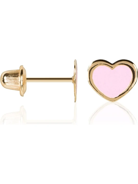 Zdjęcie produktu L instant d Or Złote kolczyki-wkrętki "Coeur rose" rozmiar: onesize