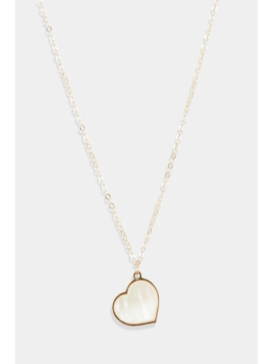 Zdjęcie produktu L instant d Or Złoty naszyjnik "Heart" z zawieszką - dł. 42 cm rozmiar: onesize
