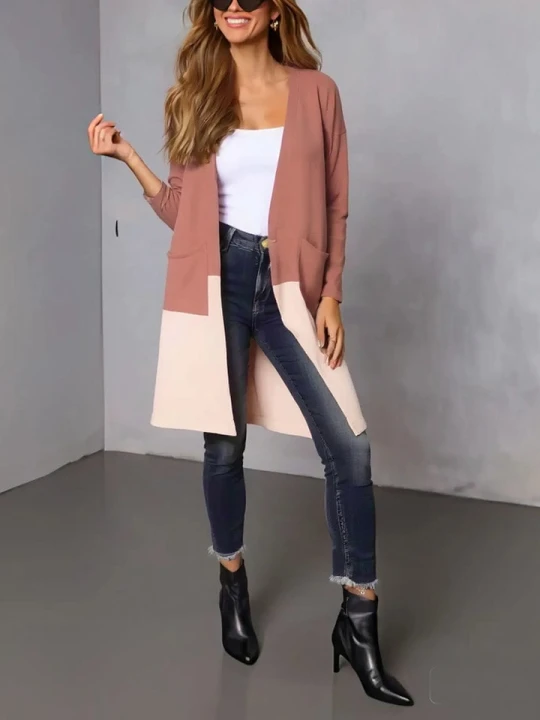 Zdjęcie produktu LA Angels Kardigan w kolorze jasnoróżowo-kremowym rozmiar: XL