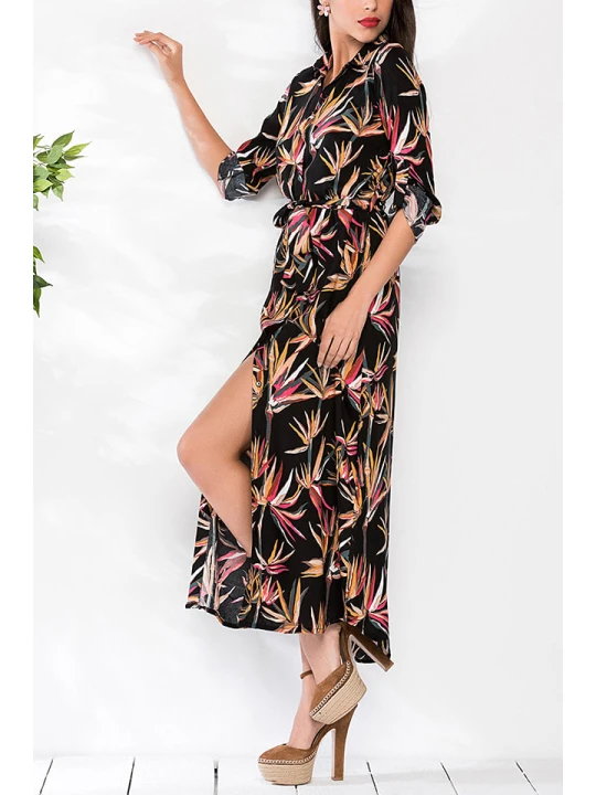 Zdjęcie produktu LA Angels Sukienka w kolorze czarno-pomarańczowo-różowym rozmiar: M