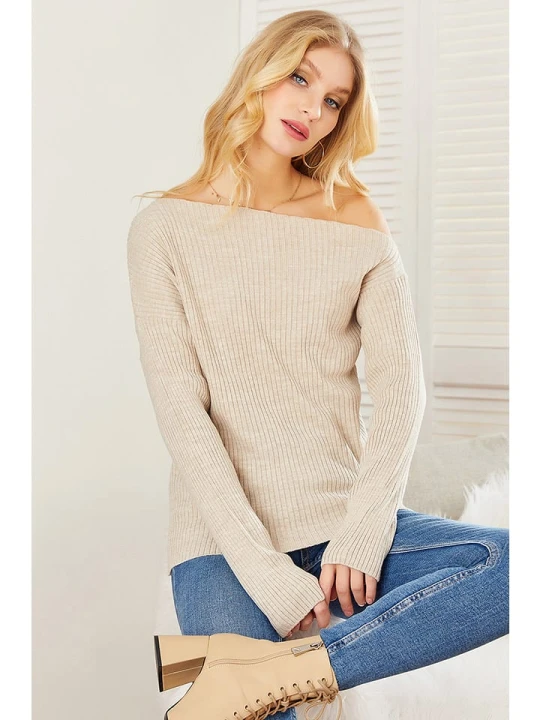 Zdjęcie produktu LA Angels Sweter w kolorze beżowym rozmiar: L