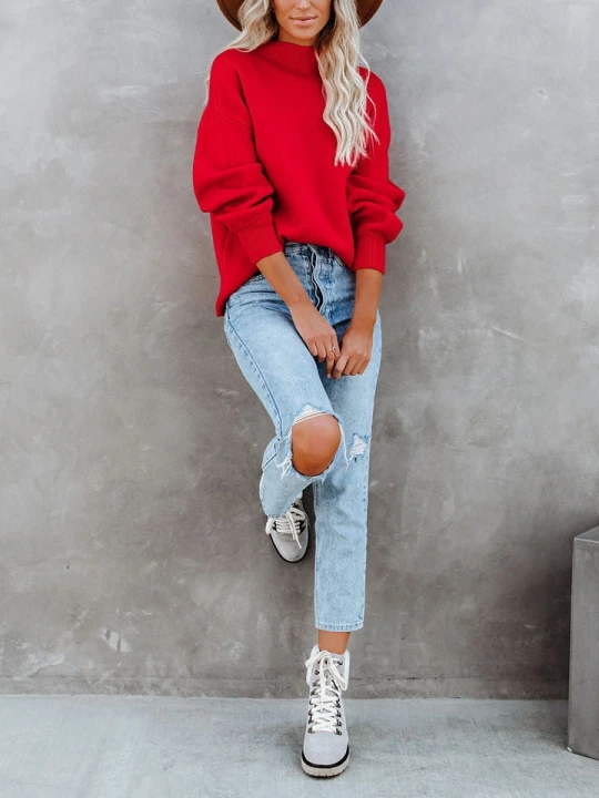 Zdjęcie produktu LA Angels Sweter w kolorze czerwonym rozmiar: XL