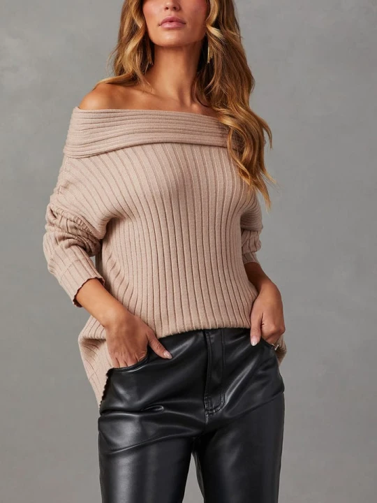 Zdjęcie produktu LA Angels Sweter w kolorze jasnobrązowym rozmiar: XL