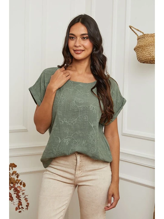 Zdjęcie produktu La Compagnie Du Lin Koszulka w kolorze khaki rozmiar: XXL