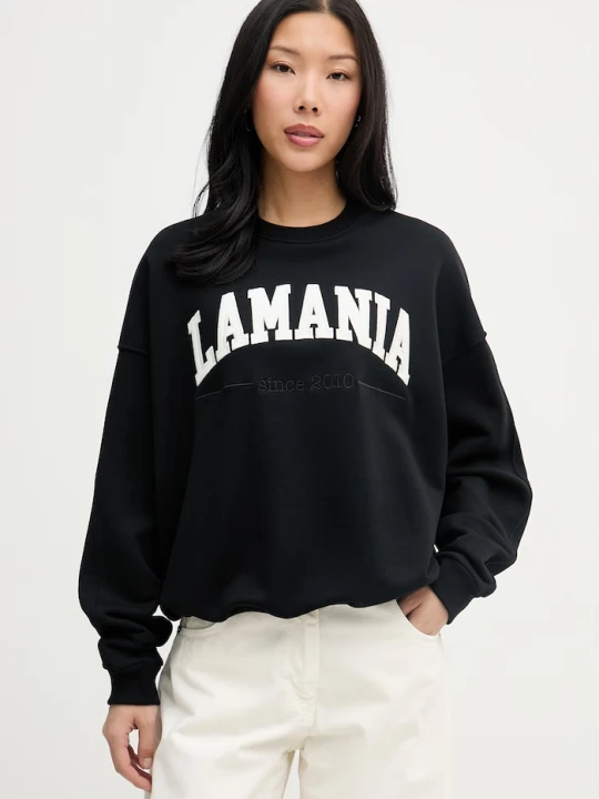 Zdjęcie produktu La Mania bluza damska z bawełną czarny