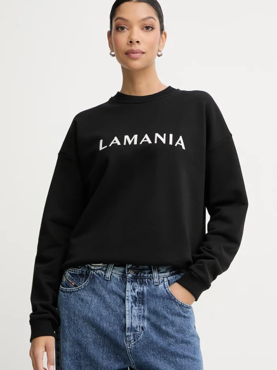 Zdjęcie produktu La Mania bluza damska z bawełną czarny