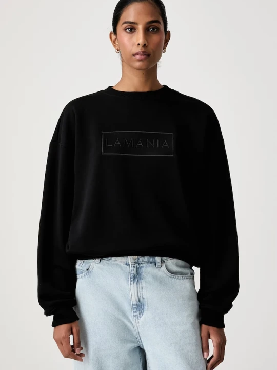 Zdjęcie produktu La Mania bluza damska z bawełną MEA czarny