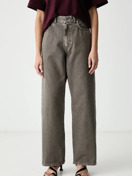 Zdjęcie produktu La Mania jeansy relaxed fit damskie UMI szary