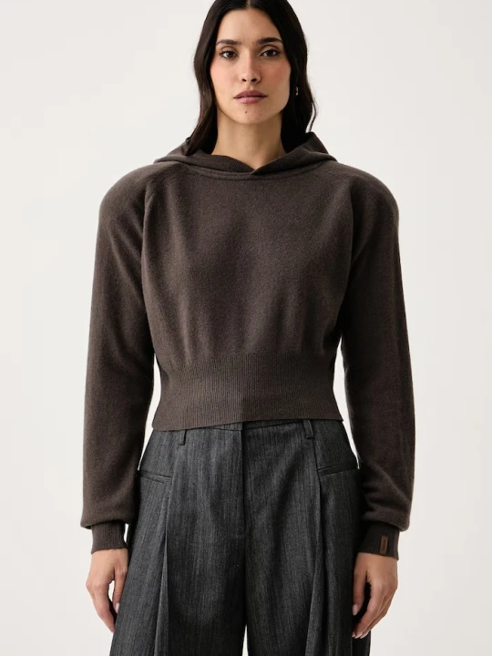 Zdjęcie produktu La Mania sweter damski wełniany NANA brązowy