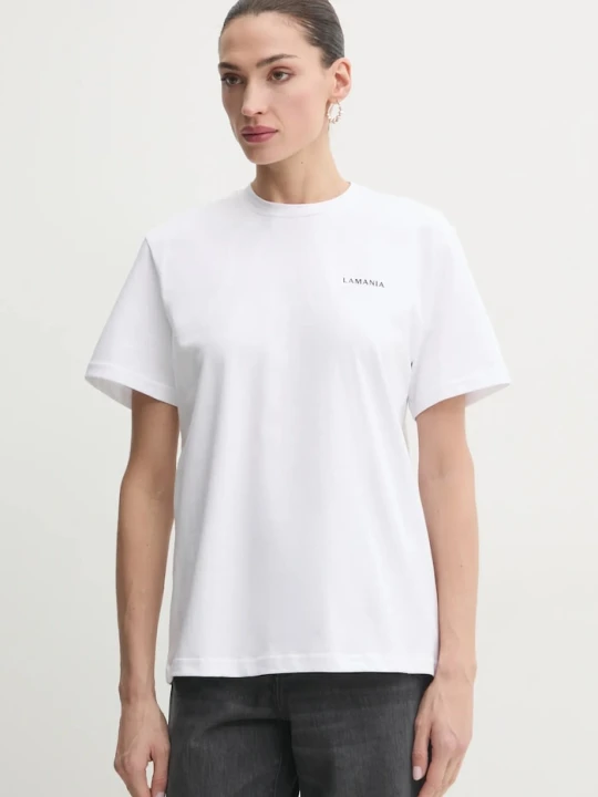 Zdjęcie produktu La Mania T-shirt damski bawełniany biały