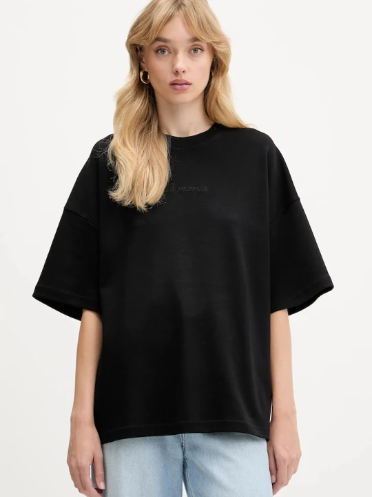 Zdjęcie produktu La Mania t-shirt bawełniany NAN czarny