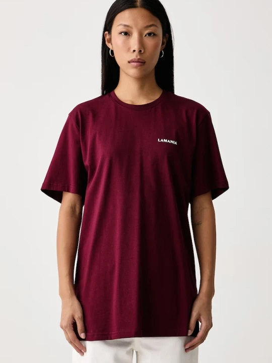 Zdjęcie produktu La Mania T-shirt damski bawełniany bordowy