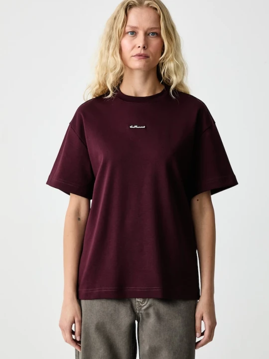 Zdjęcie produktu La Mania T-shirt damski bawełniany COLDI bordowy