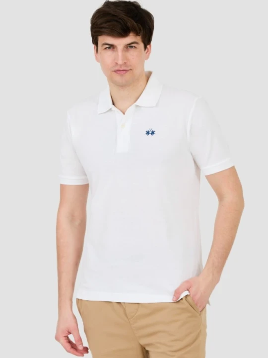Zdjęcie produktu LA MARTINA Białe męskie polo z małym logo, Rozmiar XL