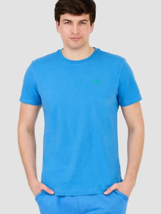 Zdjęcie produktu LA MARTINA Błękitny męski t-shirt z małym logo, Rozmiar XL Niebieski