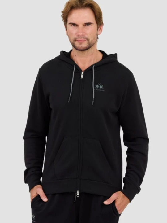 Zdjęcie produktu LA MARTINA Czarna męska bluza Hooded Cot, Rozmiar XXL