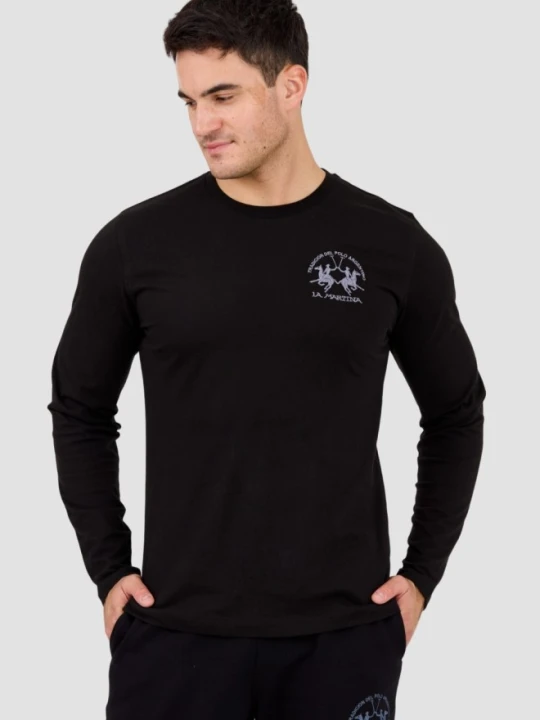 Zdjęcie produktu LA MARTINA Czarny longsleeve męski JERSEY, Rozmiar XL