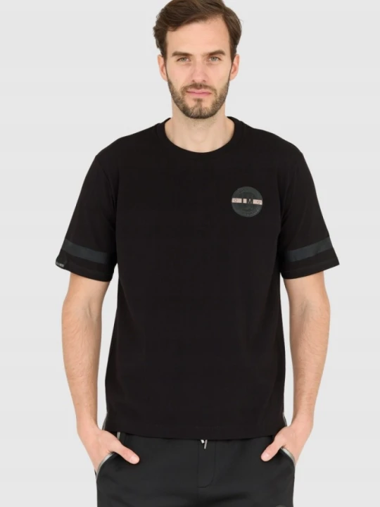 Zdjęcie produktu LA MARTINA Czarny męski t-shirt Regular Fit, Rozmiar L