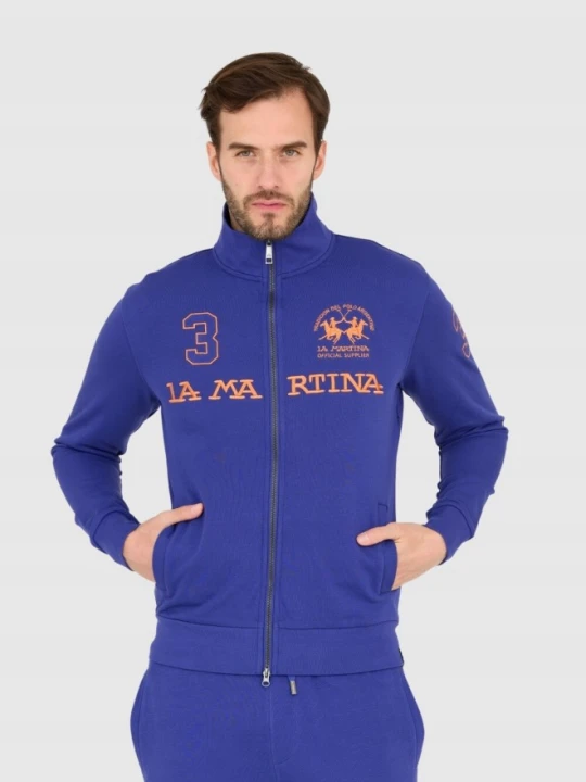 Zdjęcie produktu LA MARTINA Fioletowa bluza męska na zamek, Rozmiar XL