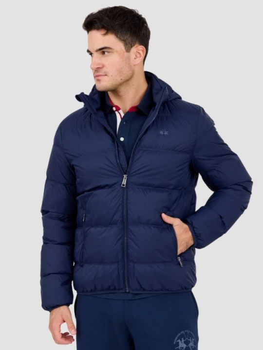 Zdjęcie produktu LA MARTINA Granatowa pikowana męska kurtka Outerwear Basic Nylon, Rozmiar L Niebieski