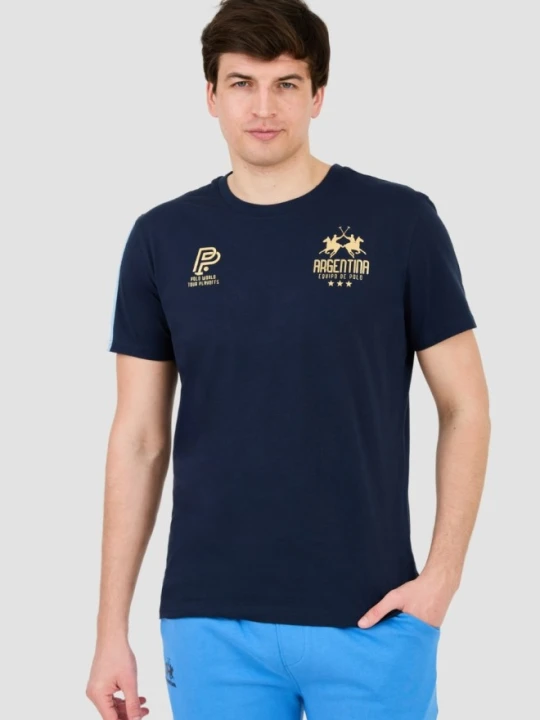 Zdjęcie produktu LA MARTINA Granatowy męski t-shirt Jersey, Rozmiar XXL Niebieski