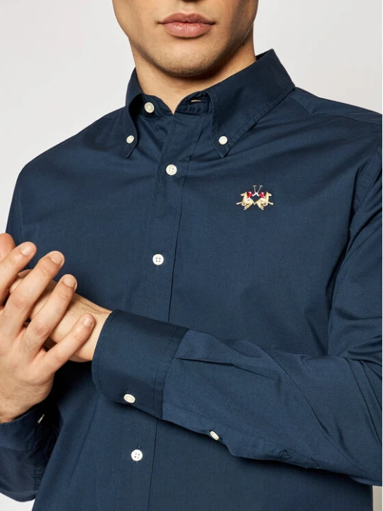 Zdjęcie produktu La Martina Koszula CCMC02 PP003 Granatowy Slim Fit