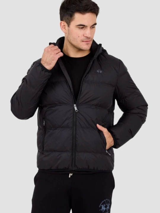 Zdjęcie produktu LA MARTINA MAN Czarna pikowana męska kurtka Outerwear Basic Nylon, Rozmiar XXL