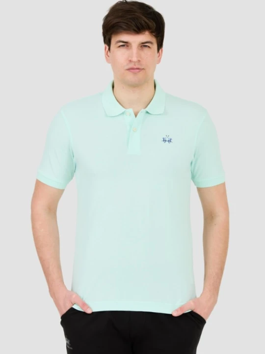 Zdjęcie produktu LA MARTINA Miętowe męskie polo z małym logo, Rozmiar XL Zielony