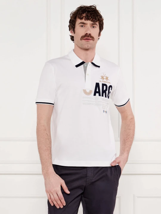 Zdjęcie produktu La Martina Polo | Regular Fit | stretch pique biały