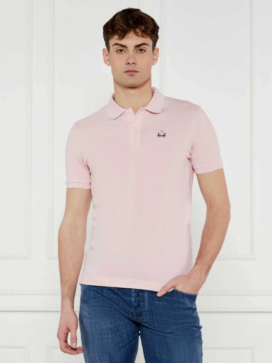 Zdjęcie produktu La Martina Polo | Slim Fit | stretch pique pudrowy róż