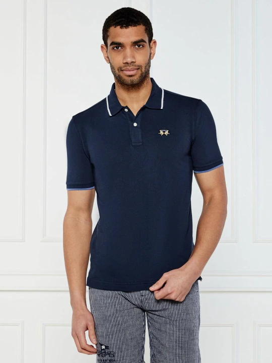 Zdjęcie produktu La Martina Polo | Slim Fit | stretch pique granatowy
