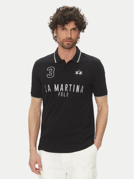 Zdjęcie produktu La Martina Polo Yeshayahu MAP320 PK001 Czarny Regular Fit