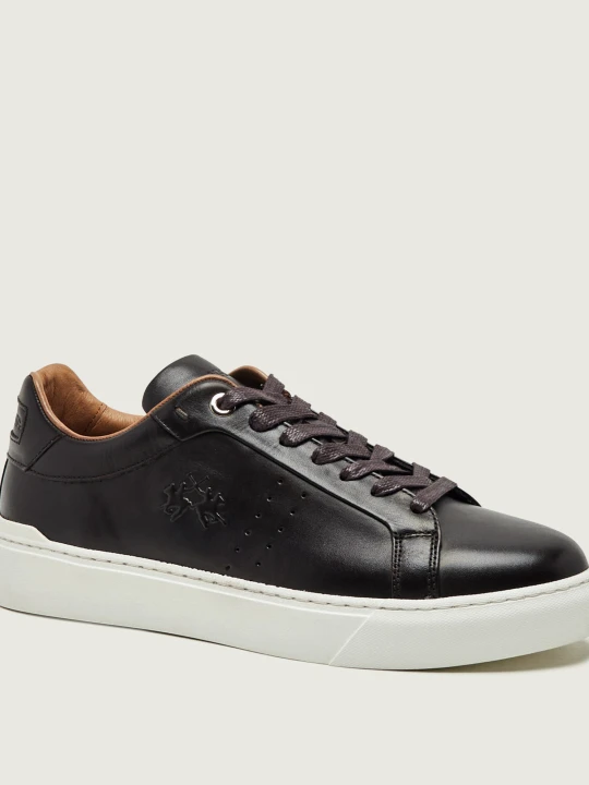 Zdjęcie produktu La Martina Skórzane sneakersy Dustin brązowy