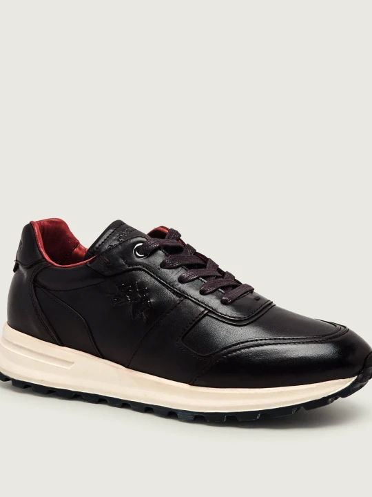Zdjęcie produktu La Martina Skórzane sneakersy Dustin brązowy