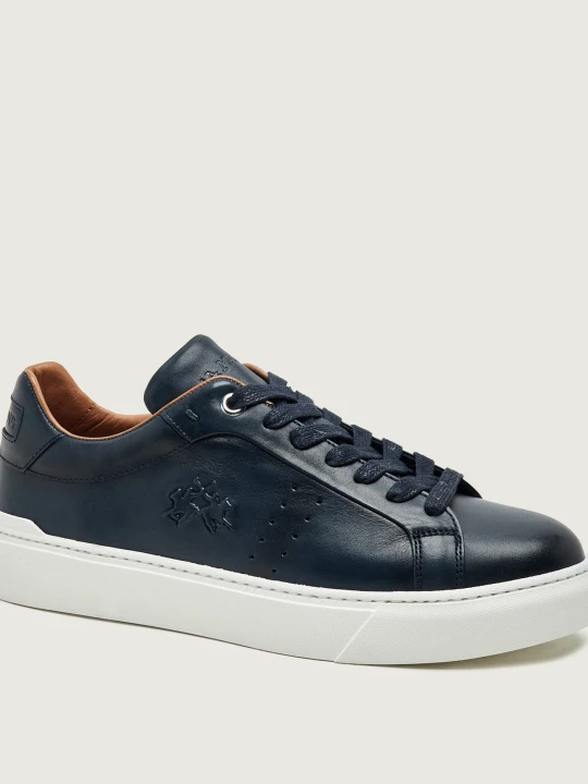 Zdjęcie produktu La Martina Skórzane sneakersy Dustin granatowy