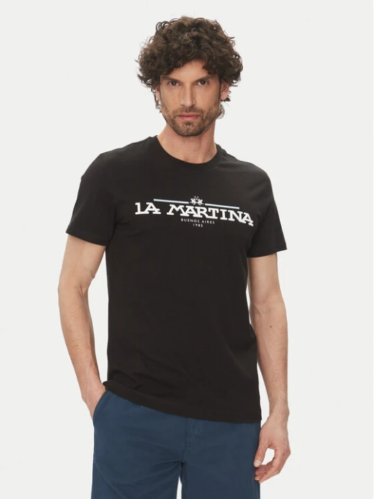 Zdjęcie produktu La Martina T-Shirt Aguer MAR304 JS206 Czarny Regular Fit
