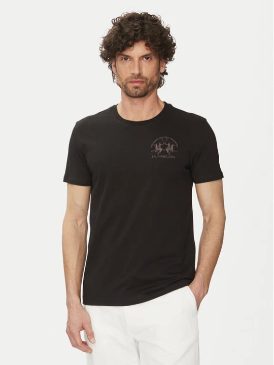 Zdjęcie produktu La Martina T-Shirt Vernie MAR009 JS206 Czarny Regular Fit