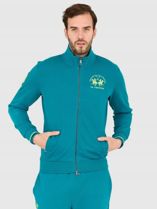 Zdjęcie produktu LA MARTINA Turkusowa bluza męska na zamek, Rozmiar M Zielony