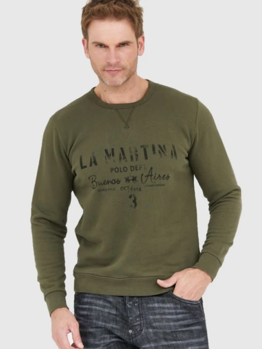 Zdjęcie produktu LA MARTINA Zielona bluza męska z vintage logo, Rozmiar M