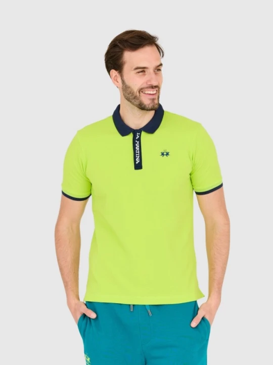 Zdjęcie produktu LA MARTINA Zielona męska koszulka polo, Rozmiar L