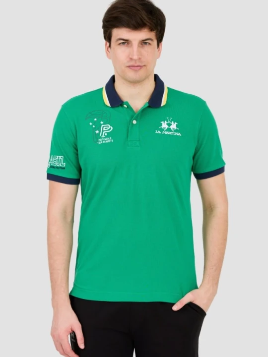 Zdjęcie produktu LA MARTINA Zielone męskie polo, Rozmiar XL