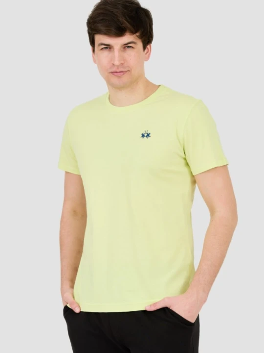 Zdjęcie produktu LA MARTINA Żółty męski t-shirt z małym logo, Rozmiar L
