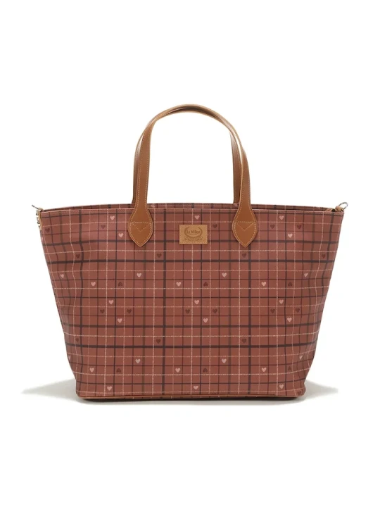 Zdjęcie produktu La Millou shopperka MOO MEADOW PLAID pomarańczowy